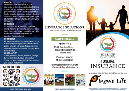Jobskop Solutions Traditional 1 Plus 9 18-65 years funeral plan