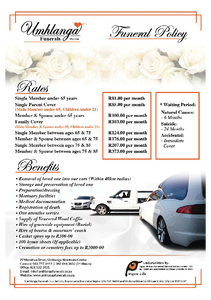 Umhlanga Funerals Family Plan 18-65 years with Repat SA funeral plan